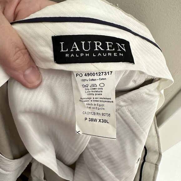 LAUREN RALPH LAUREN pants nautical sailing anchors preppy khaki chino 38W 30L - Picture 7 of 7